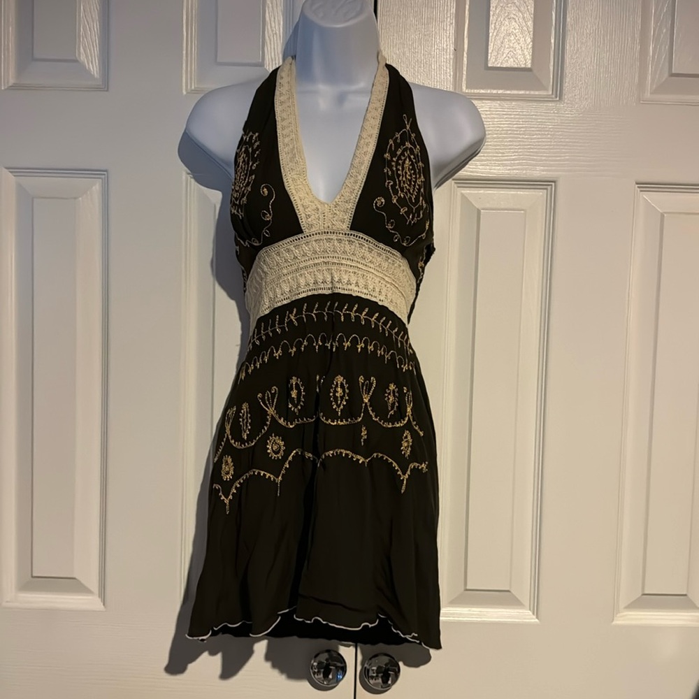 Brown Crochet lace top
